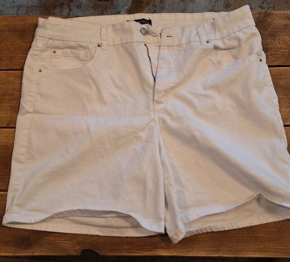 Nanette Lepore Womens White Shorts Belle High Rise Womens Size 14